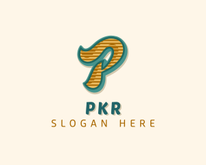 Retro Typography Letter P logo design