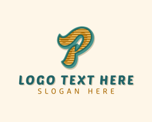 Brand - Retro Typography Letter P logo design