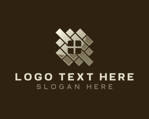 Flooring - Home Brick Flooring Tile logo design