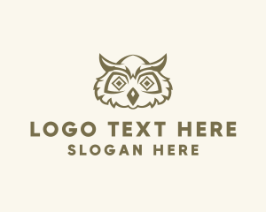 Brown - Wild Owl Bird logo design