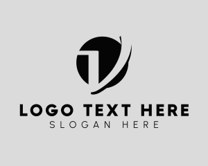 Negative Space - Modern Studio Letter V logo design