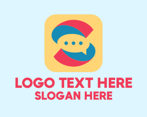 Chat - Letter S Messaging App logo design