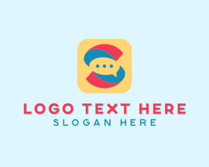 Chat - Letter S Messaging App logo design