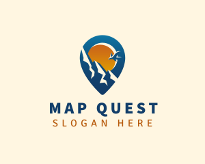 Maps - Mountain Location Pin logo design