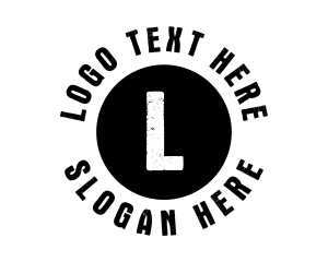 Dj - Black & White Circle Letter logo design