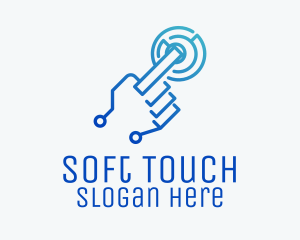 Touch - Circuit Touchscreen Tech logo design