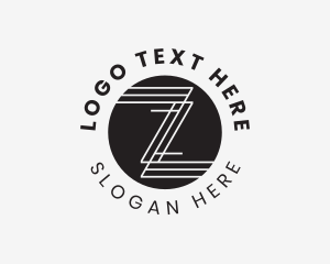 Lines - Round Minimalist Geometric Letter Z logo design