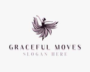 Woman Ballet Dancer logo design