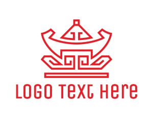 Asian - Red Chinese Nugget logo design