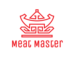 Red Chinese Nugget logo design