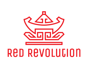 Red Chinese Nugget logo design