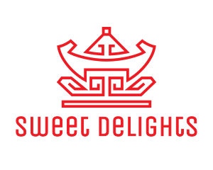 Red Chinese Nugget logo design