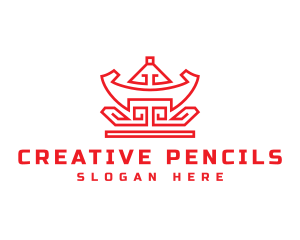 Red Chinese Nugget logo design