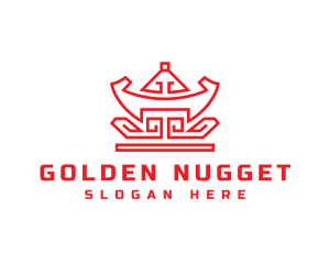 Red Chinese Nugget logo design