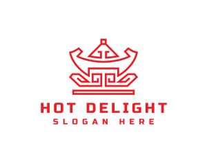 Red Chinese Nugget logo design