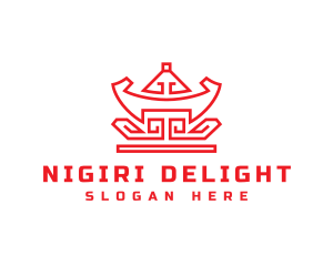 Red Chinese Nugget logo design