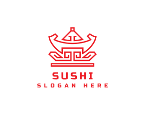 Red Chinese Nugget logo design