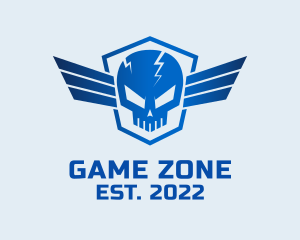 Pilot - Skull Wing Shield logo design