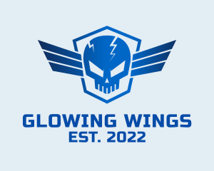 Skull Wing Shield logo design