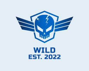 Undead - Skull Wing Shield logo design