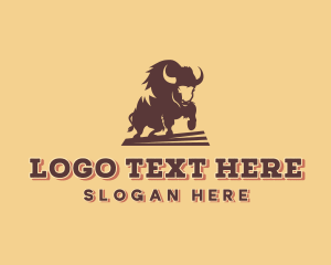 Bovine - Wild Bovine Cattle logo design