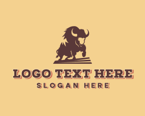 Native - Wild Bovine Cattle logo design