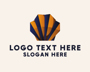Sea Shell Paper Origami  logo design