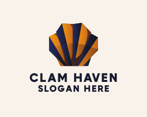 Clam - Sea Shell Paper Origami logo design