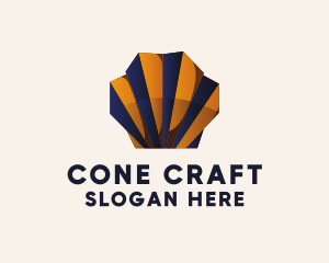 Sea Shell Paper Origami  logo design