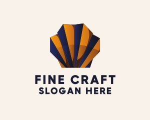 Sea Shell Paper Origami  logo design