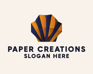 Papercraft - Sea Shell Paper Origami logo design