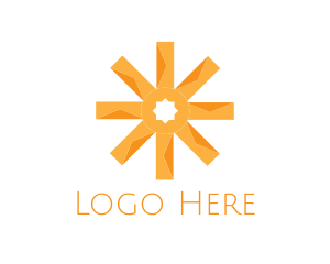 Sunshine - Orange Sun Asterisk logo design