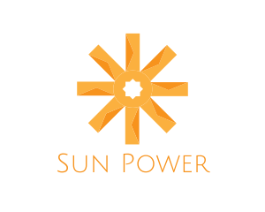 Orange Sun Asterisk logo design