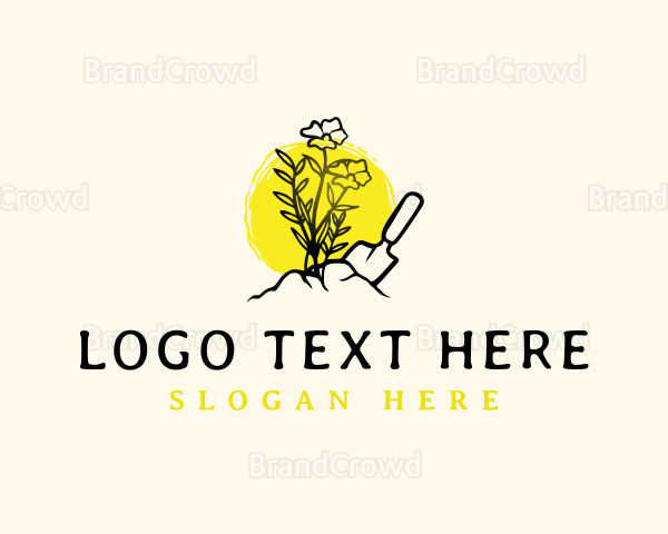 Flower Trowel Gardening Logo