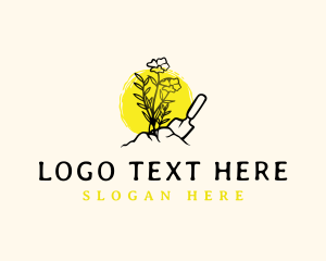 Flower Trowel Gardening Logo