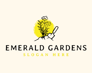 Flower Trowel Gardening logo design