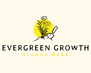 Flower Trowel Gardening logo design