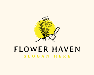 Flower Trowel Gardening logo design