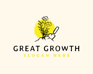 Flower Trowel Gardening logo design