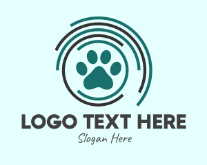 Dog Groomer - Pet Paw Green Circles logo design