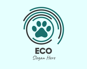 Pet Paw Green Circles Logo