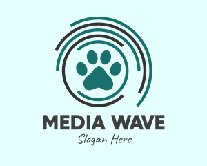 Broadcast - Pet Paw Green Circles logo design