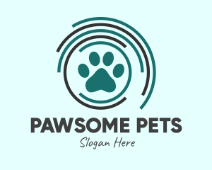 Pet - Pet Paw Green Circles logo design