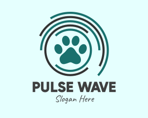 Frequency - Pet Paw Green Circles logo design