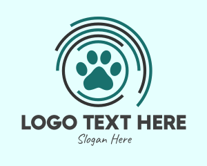 Dog Grooming - Pet Paw Green Circles logo design