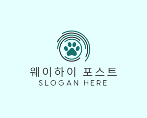 Pet Paw Green Circles logo design