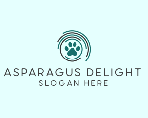 Pet Paw Green Circles logo design