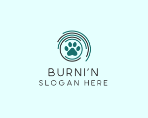 Pet Paw Green Circles logo design