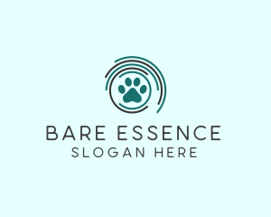 Pet Paw Green Circles logo design