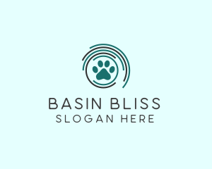 Pet Paw Green Circles logo design